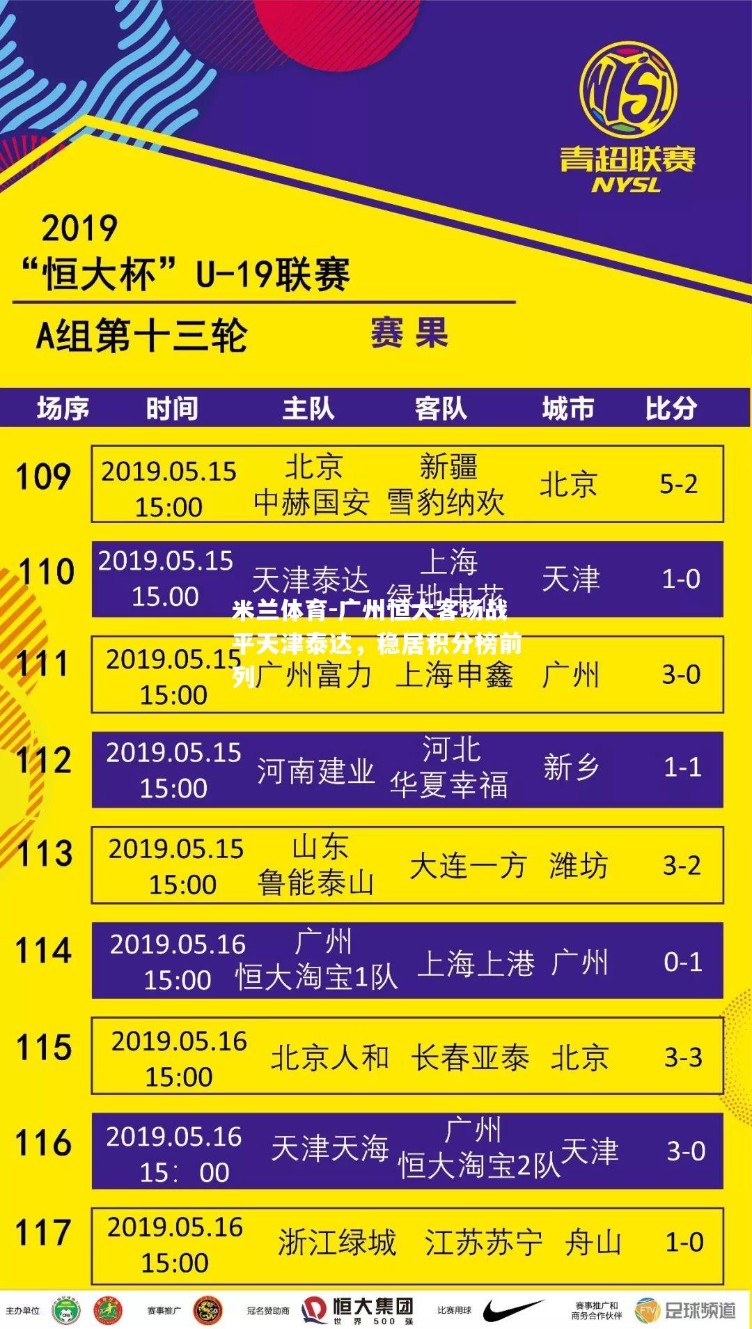 米兰体育-广州恒大客场战平天津泰达，稳居积分榜前列
