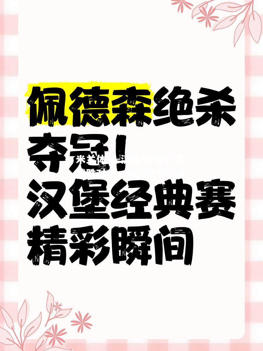 米兰体育-汉堡SV在主场战胜对手，保持胜利势头